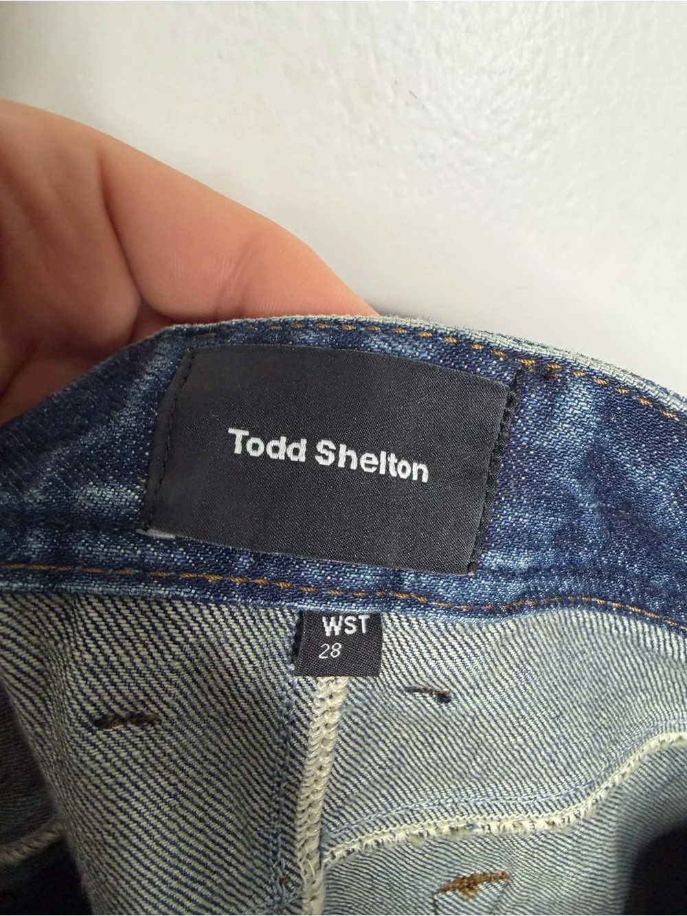 todd shelton men selvage straight jeans size 28x26 blue